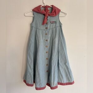 Vintage OK Corral Kids Blue Dress with Red Accents